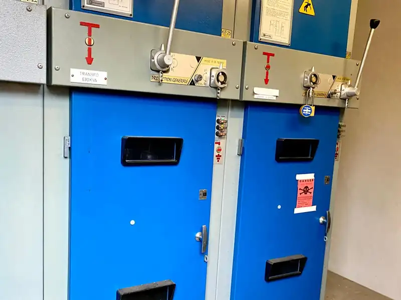 Armoires électriques d’une installation industrielle